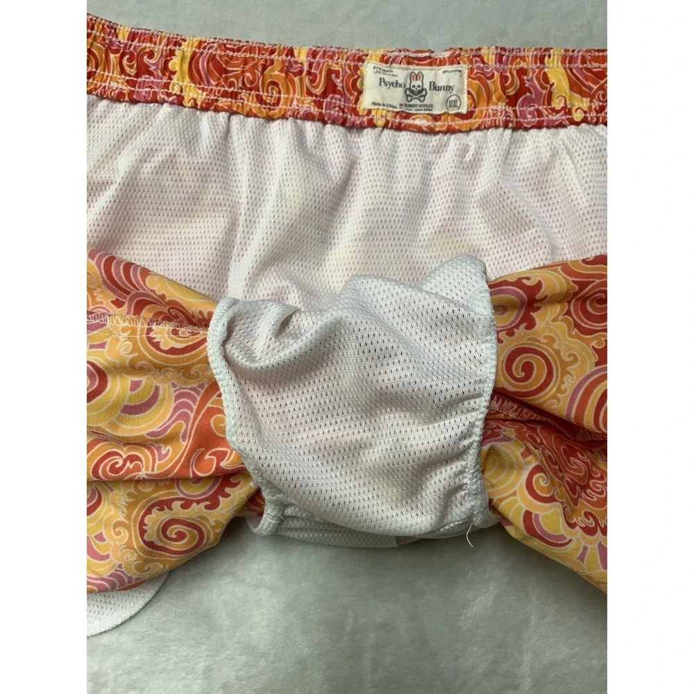 Psycho Bunny Swim Trunks Mens 3XL Paisley Lined Board Shorts Beach Pool